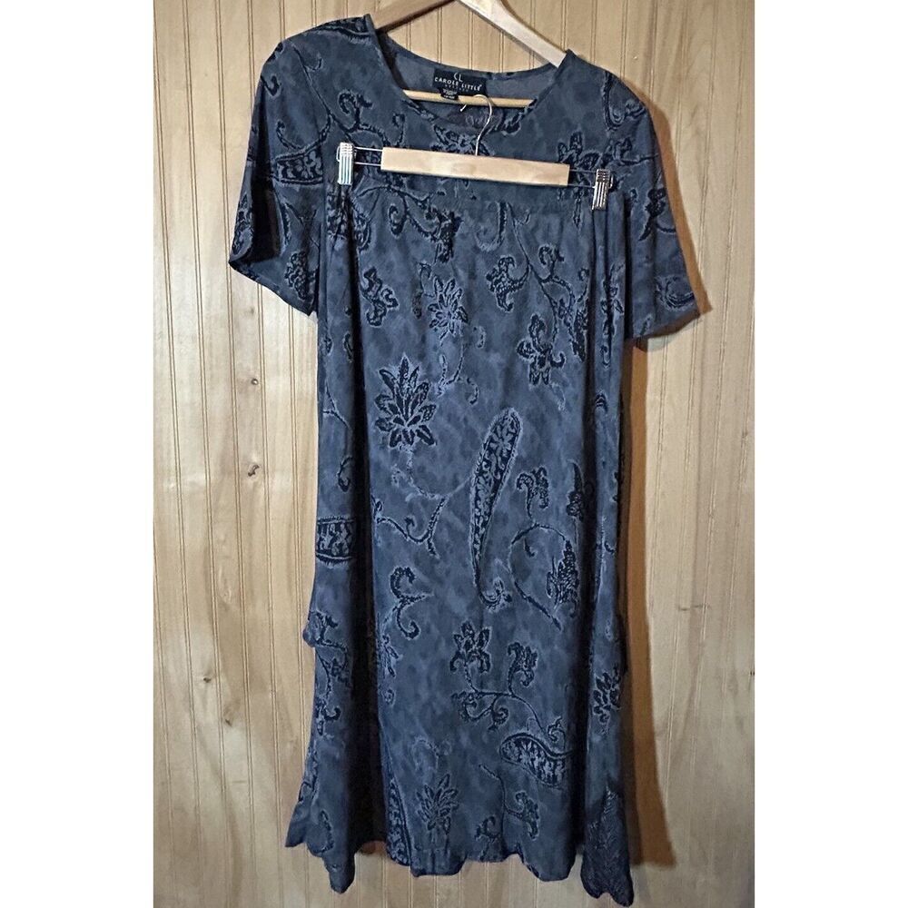 Carole Little Skirt Set 2 Piece Gray and Black Paisley Print